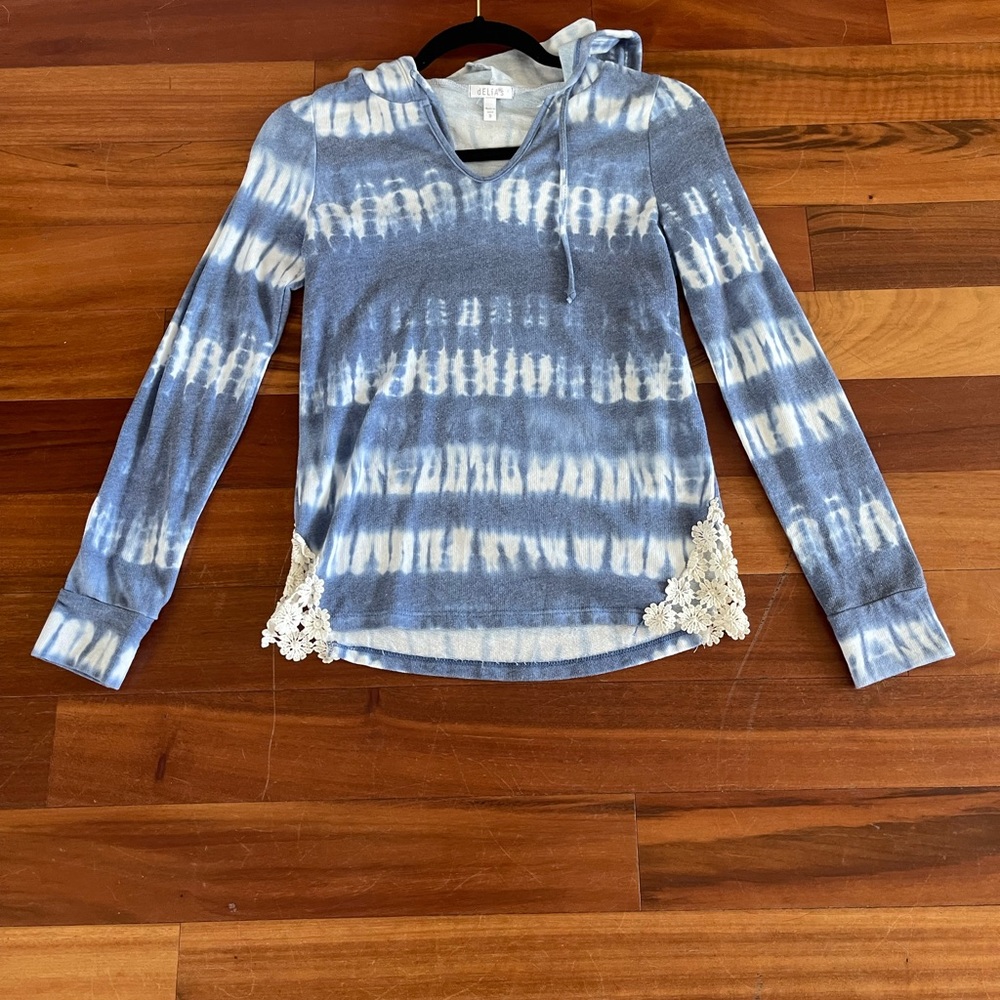 dELiA*s Tie Dye Lightweight Pullover Hoodie